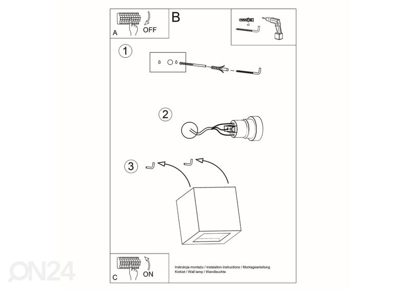 Keraaminen seinävalaisin Leo, valkoinen kuvasuurennos