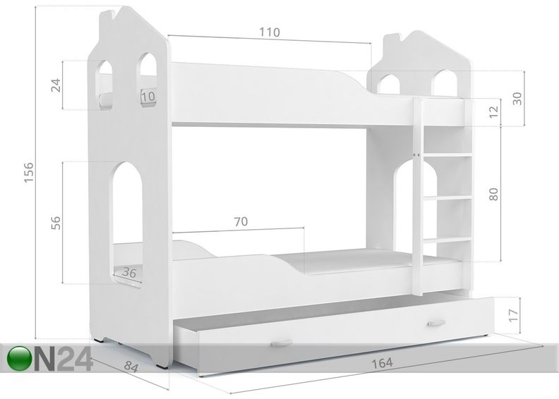 Kerrossänky 80x160 cm kuvasuurennos