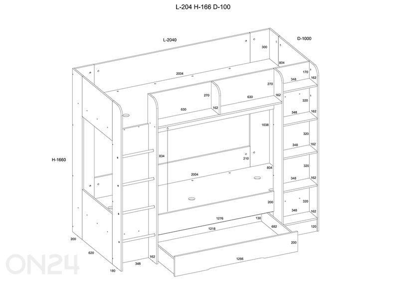 Kerrossänky Everest 80x200 cm kuvasuurennos