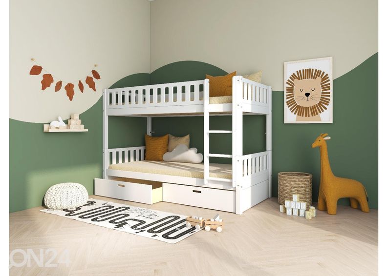 Kerrossänky kahdelle vuodevaatelaatikoilla THUKA Viggo, valkoinen kuvasuurennos