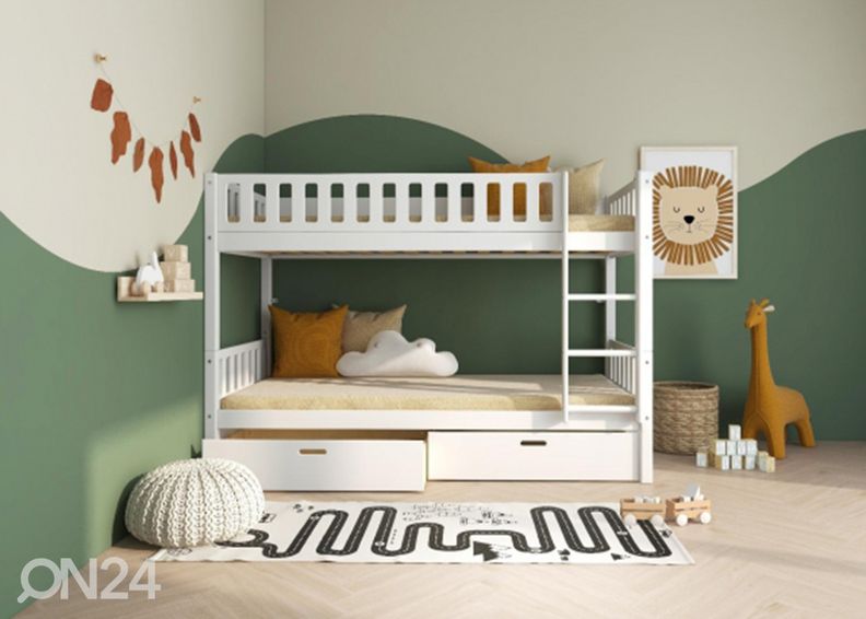 Kerrossänky kahdelle vuodevaatelaatikoilla THUKA Viggo, valkoinen kuvasuurennos