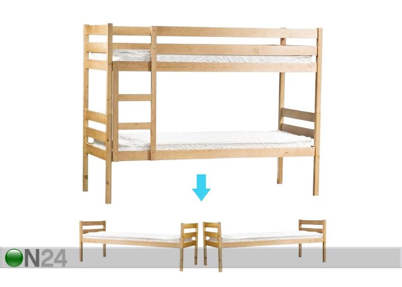Kerrossänky, koivu 70x155 cm kuvasuurennos