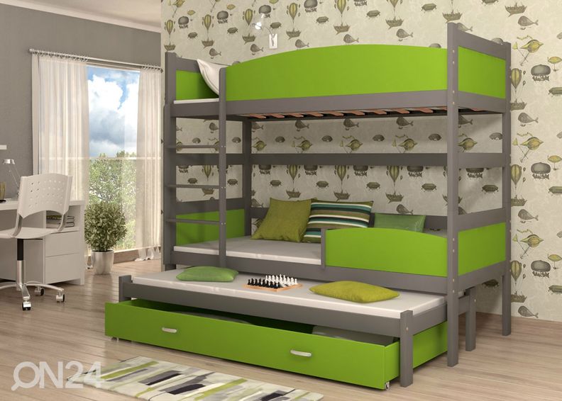 Kerrossänky kolmelle 80x184 cm kuvasuurennos