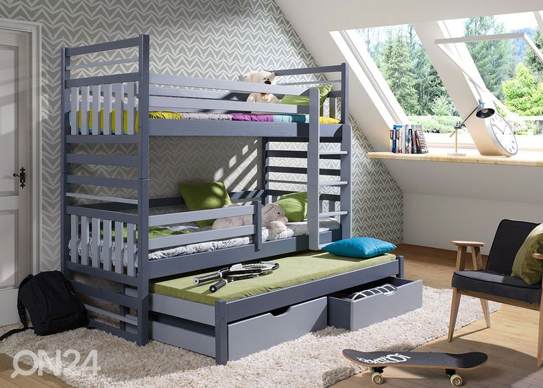 Kerrossänky kolmelle 90x200 cm kuvasuurennos