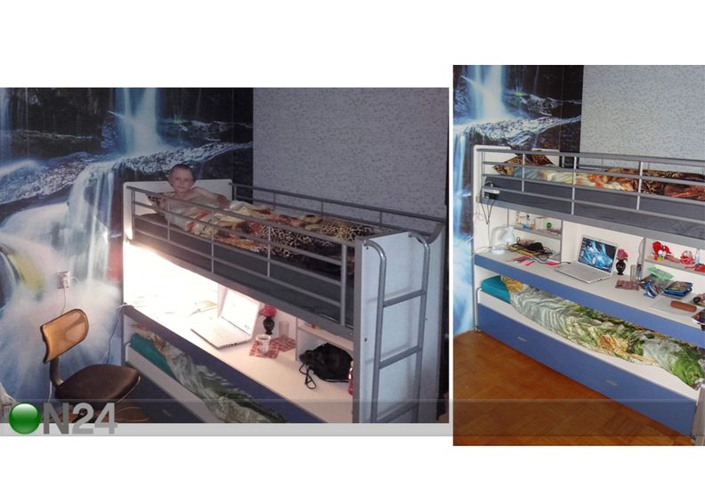 Kerrossänky kolmelle Bonny 90x200 cm kuvasuurennos