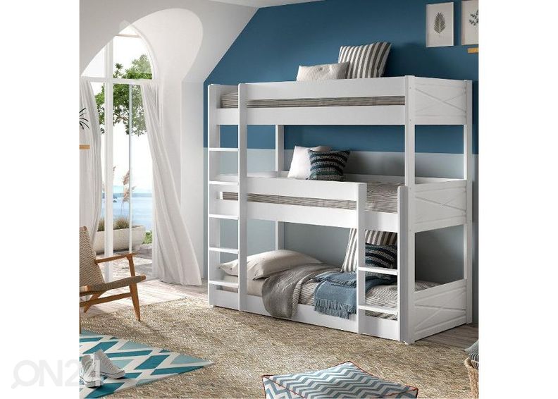 Kerrossänky kolmelle Scott 90x200 cm, valkoinen kuvasuurennos