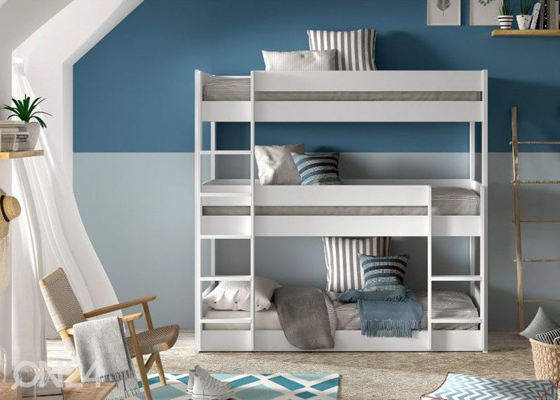 Kerrossänky kolmelle Scott 90x200 cm, valkoinen kuvasuurennos