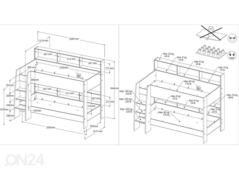 Kerrossänky Shelter 90x200 cm kuvasuurennos