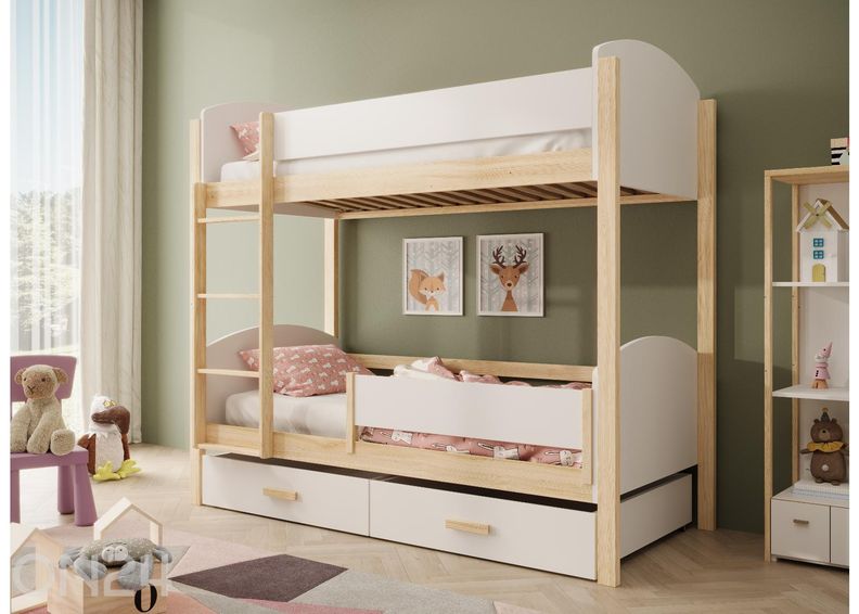 Kerrossänkysetti Jori patjoilla ja turvakaiteella 80x180 cm kuvasuurennos