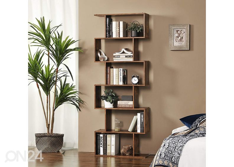 Kirjahylly 190 cm, ruskea/musta kuvasuurennos