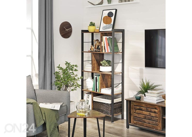 Kirjahylly 74 cm, ruskea/musta kuvasuurennos