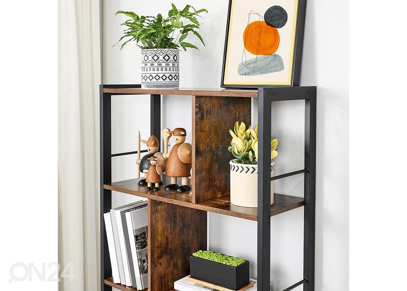 Kirjahylly 74 cm, ruskea/musta kuvasuurennos