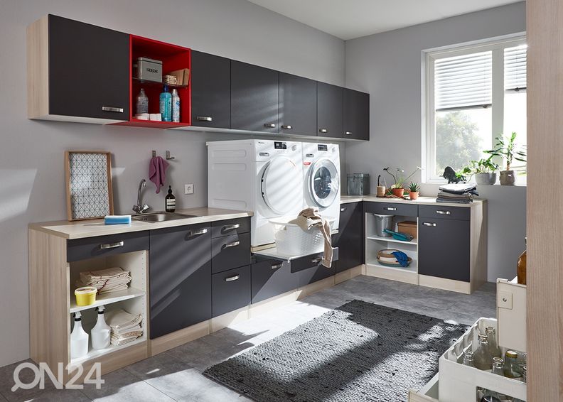 Kodinhoitohuoneen alakaappi laatikoilla Porto 40 cm kuvasuurennos