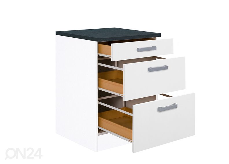 Kodinhoitohuoneen alakaappi laatikoilla Salo 60 cm kuvasuurennos