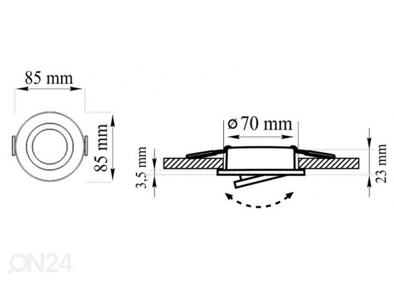 Kohdevalaisin Sun Olal LED 3 kpl kuvasuurennos mitat