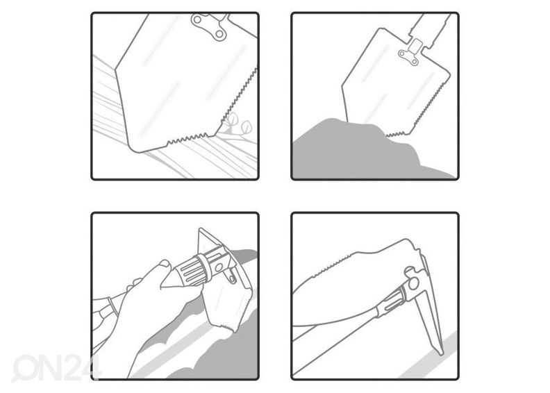 Kokoontaitettava retkilapio Abbey Camp kuvasuurennos