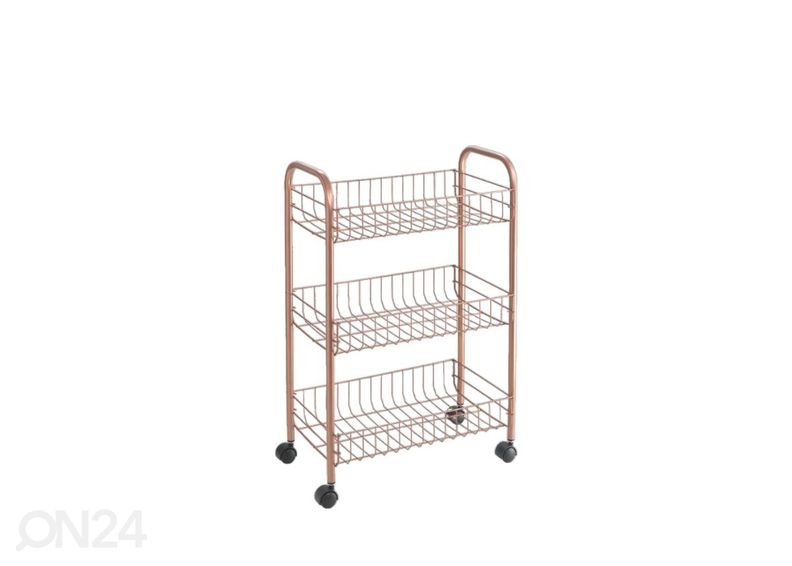 Korihylly pyörillä 3x Lugano, 41x23x63 cm, kupari kuvasuurennos