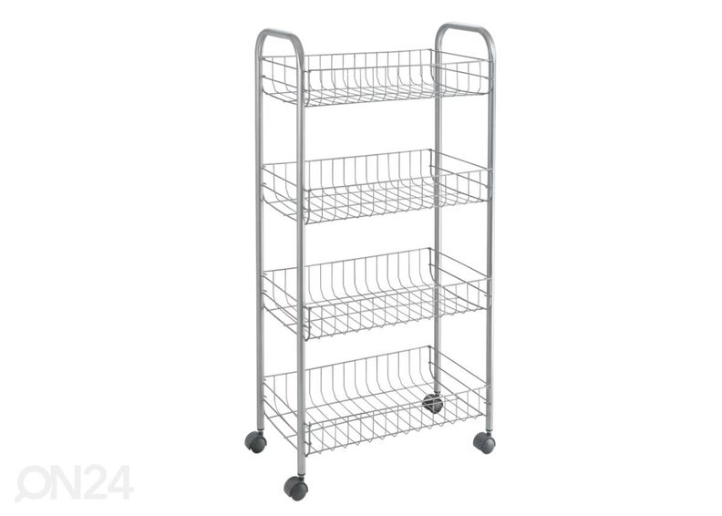 Korihylly pyörillä 4x Ascona, 41x23x84 cm, hopea kuvasuurennos