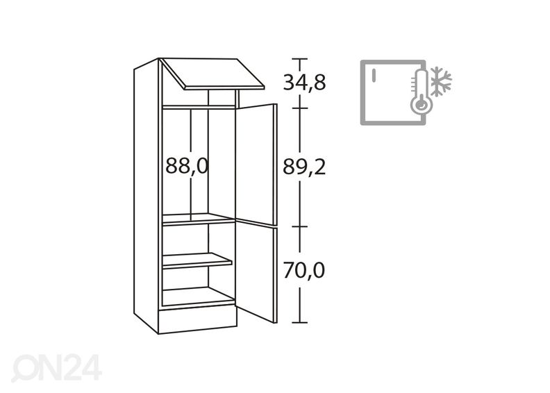 Korkea keittiön kaappi Oslo 60 cm kuvasuurennos