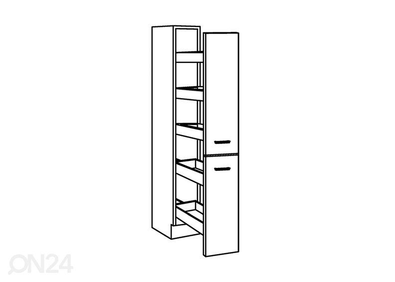 Korkea ulosvedettävä keittiön kaappi Genf 30 cm kuvasuurennos