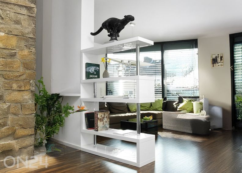 Korkeakiiltoinen hylly/tilanjakaja kuvasuurennos