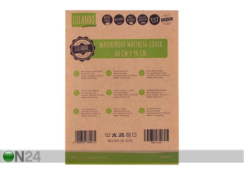Kosteudenkestävä patjasuojus LULANDO 60x90 cm kuvasuurennos