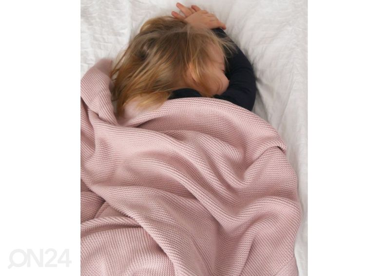 Kudottu vauvan bambupeitto, powder pink kuvasuurennos