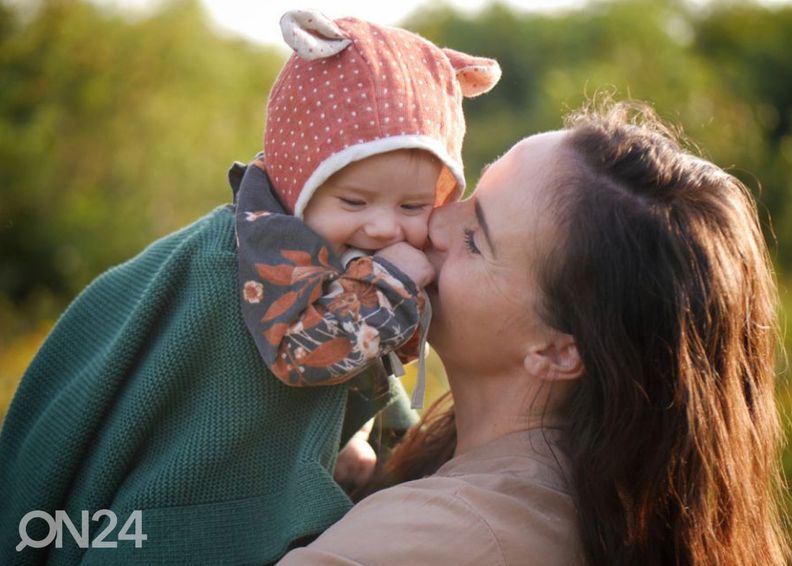 Kudottu vauvan bambupeitto, vihreä kuvasuurennos