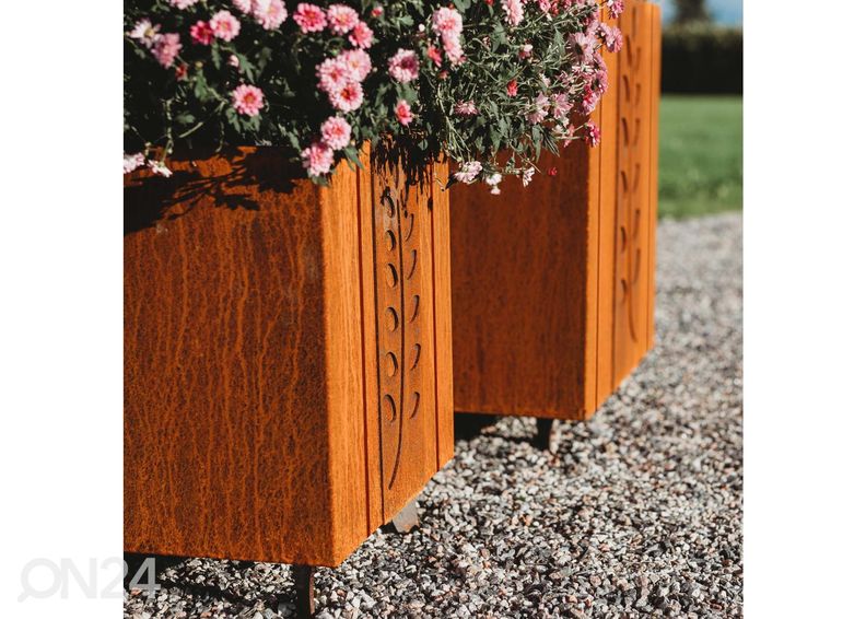 Kukkaruukut Cor-Ten teräksestä Fat Ballerina 3 kpl kuvasuurennos