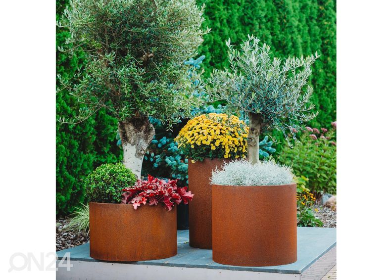 Kukkaruukut Cor-Ten terästä Sisters 3 kpl kuvasuurennos