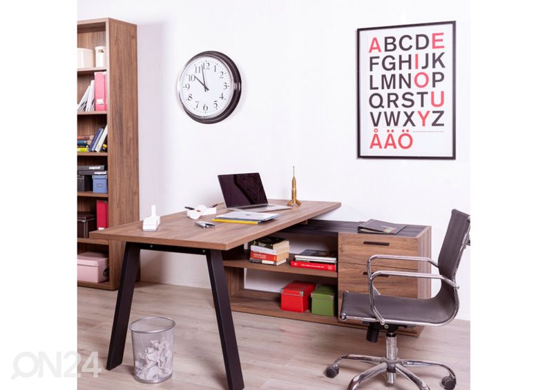 Kulmatyöpöytä DaVinci, pähkinä kuvasuurennos