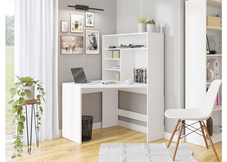 Kulmatyöpöytä hyllystöllä Power kuvasuurennos