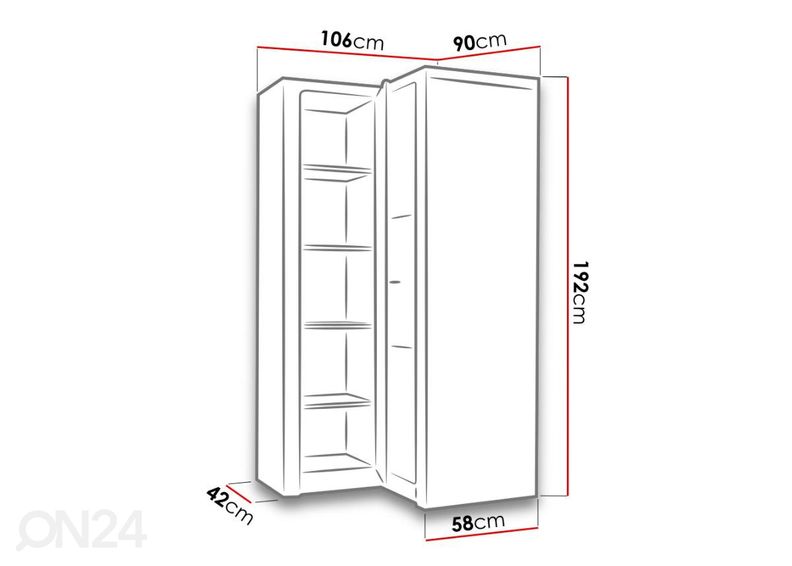 Kulmavaatekaappi kuvasuurennos