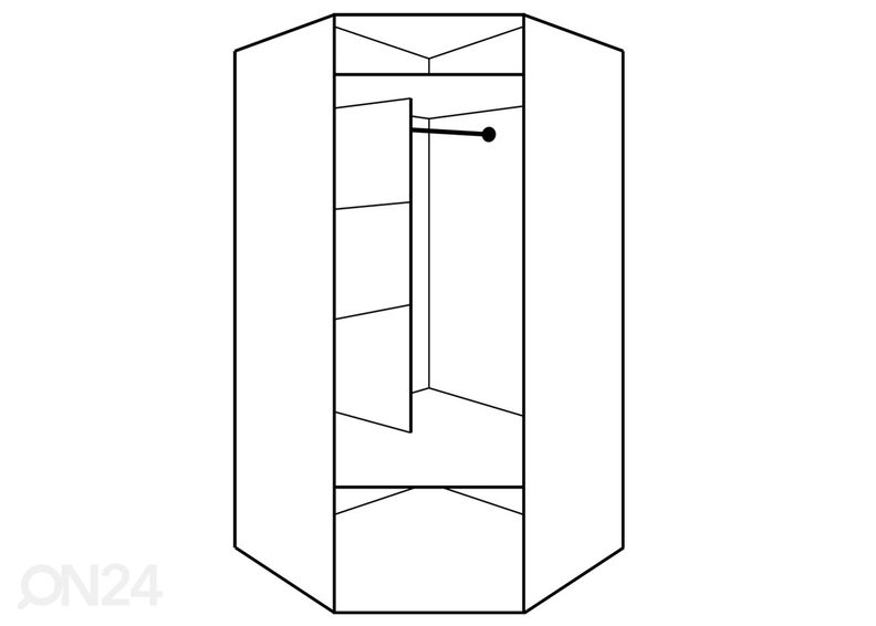 Kulmavaatekaappi kuvasuurennos