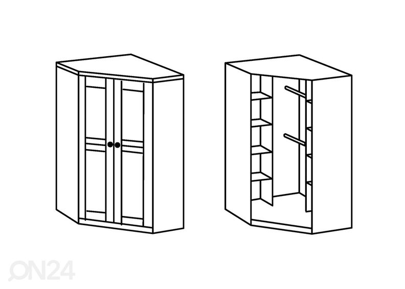 Kulmavaatekaappi BORNHOLM kuvasuurennos