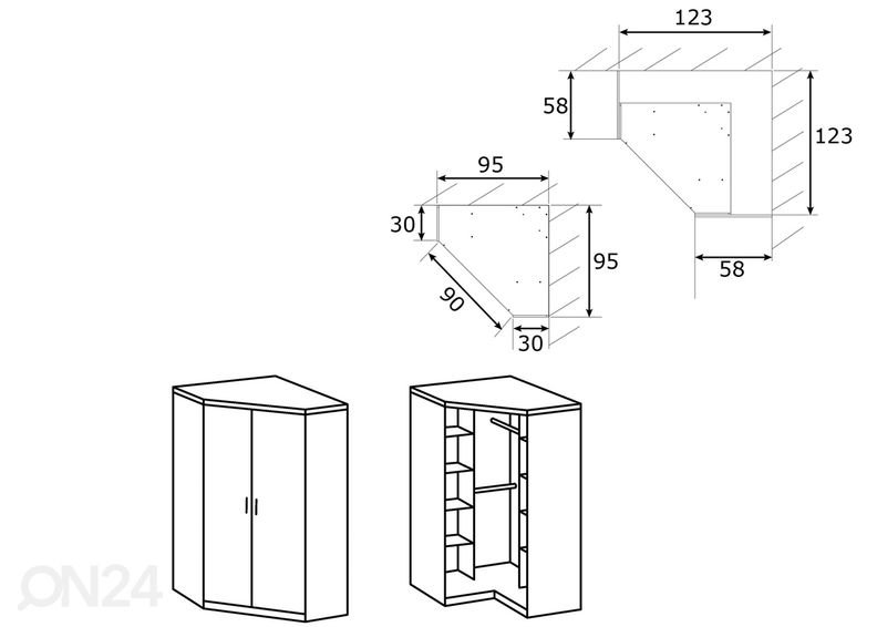 Kulmavaatekaappi Click kuvasuurennos