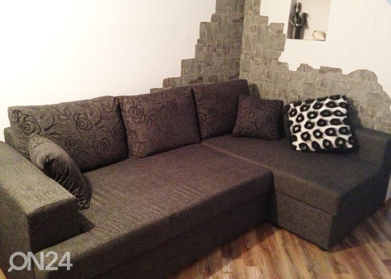 Kulmavuodesohva 2 vuodevaatelaatikolla Randa II kuvasuurennos