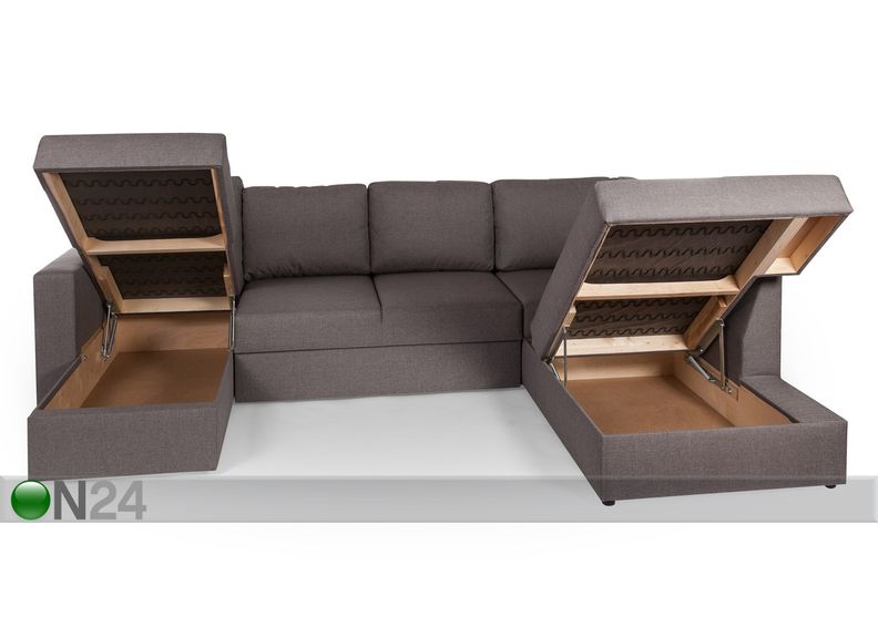 Kulmavuodesohva kahdella vuodevaatelaatikolla Ronny kuvasuurennos