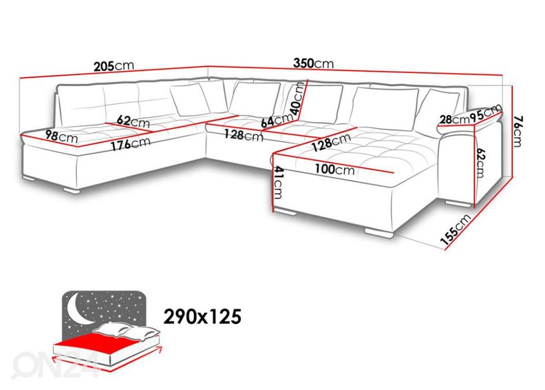 Kulmavuodesohva Melbourne kuvasuurennos