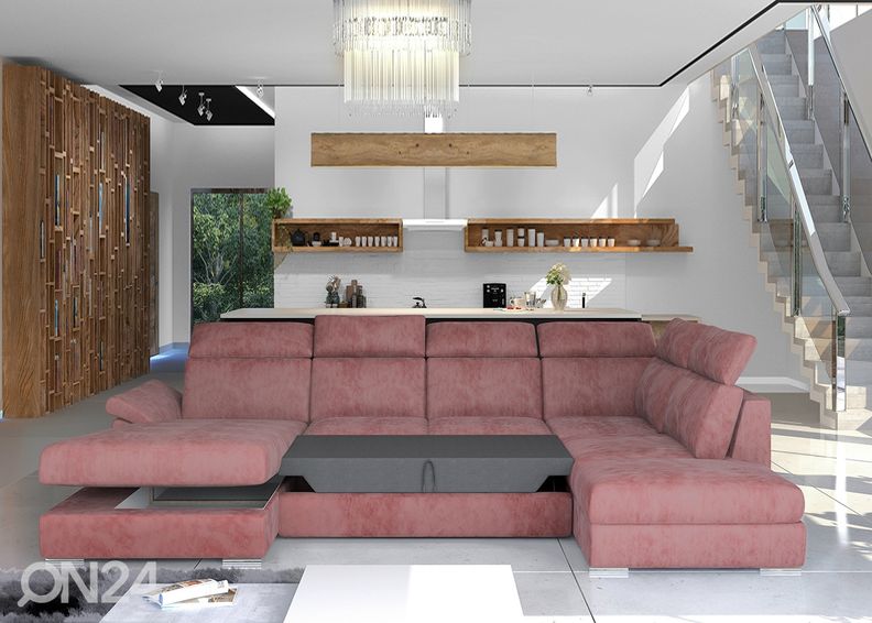 Kulmavuodesohva vuodevaatelaatikolla kuvasuurennos