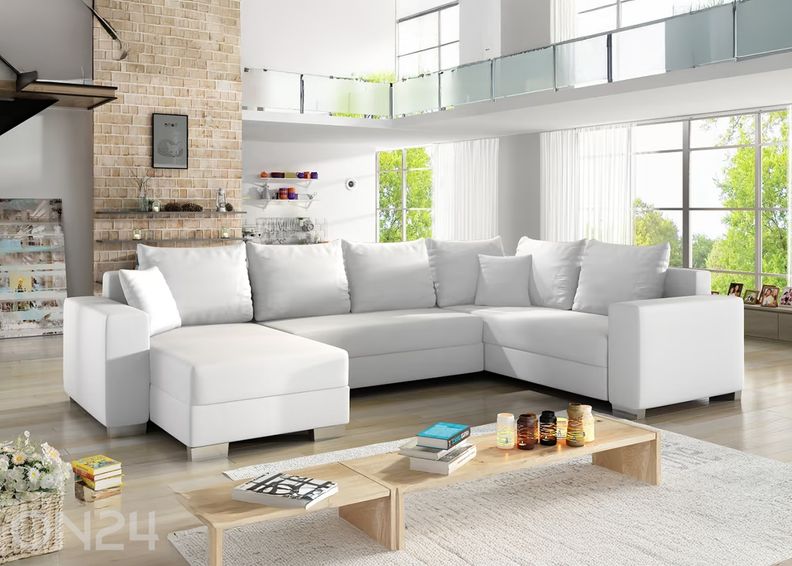 Kulmavuodesohva vuodevaatelaatikolla kuvasuurennos