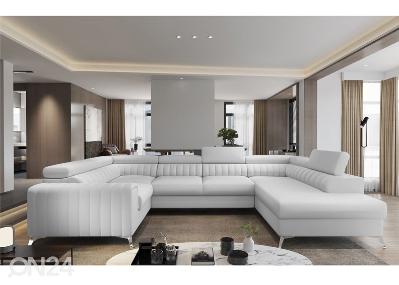 Kulmavuodesohva vuodevaatelaatikolla kuvasuurennos