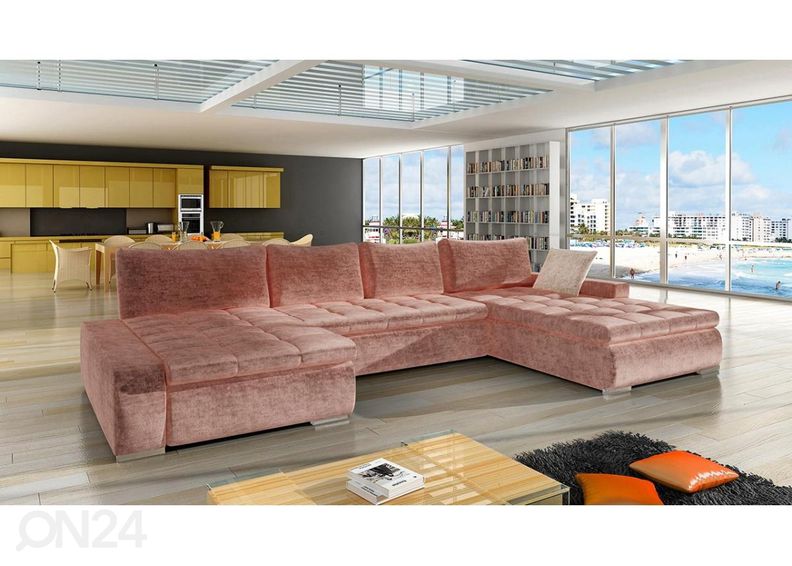 Kulmavuodesohva vuodevaatelaatikolla kuvasuurennos