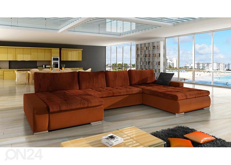 Kulmavuodesohva vuodevaatelaatikolla kuvasuurennos