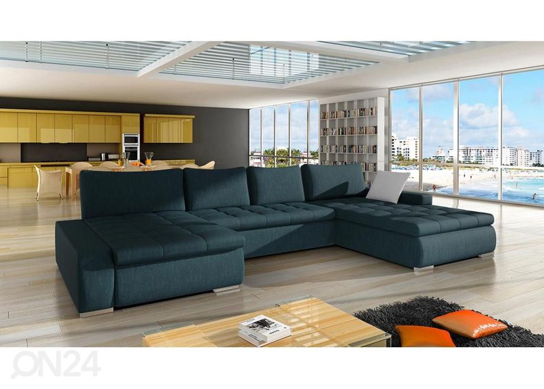 Kulmavuodesohva vuodevaatelaatikolla kuvasuurennos