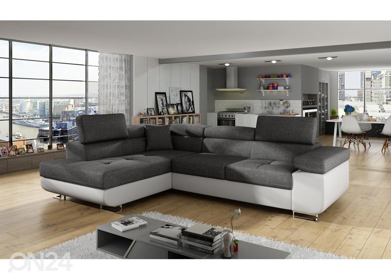 Kulmavuodesohva vuodevaatelaatikolla Bremen kuvasuurennos