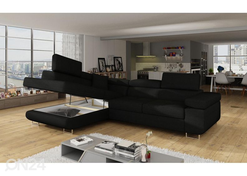 Kulmavuodesohva vuodevaatelaatikolla Bremen kuvasuurennos