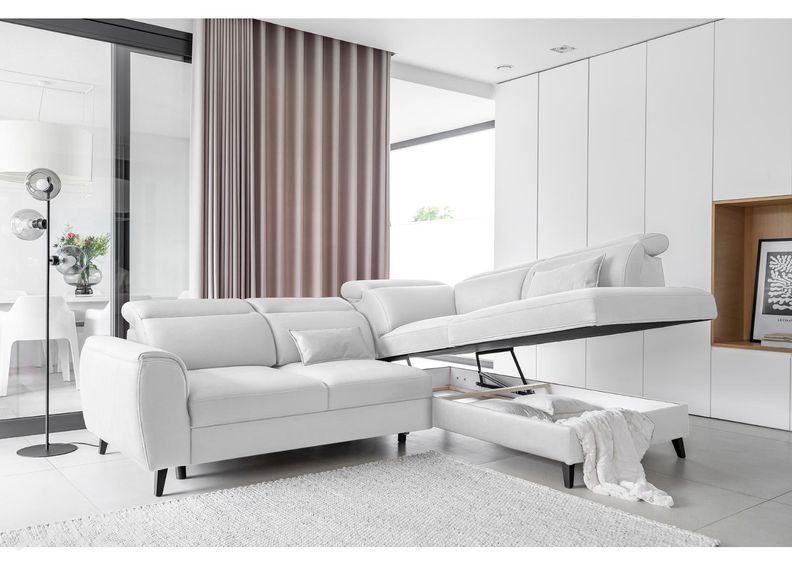 Kulmavuodesohva vuodevaatelaatikolla Roma kuvasuurennos