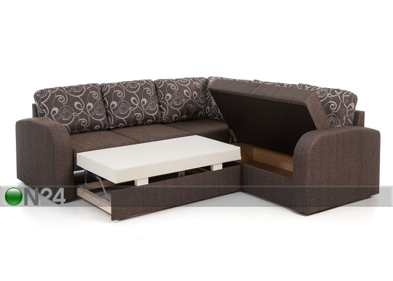 Kulmavuodesohva vuodevaatelaatikolla Rowena kuvasuurennos