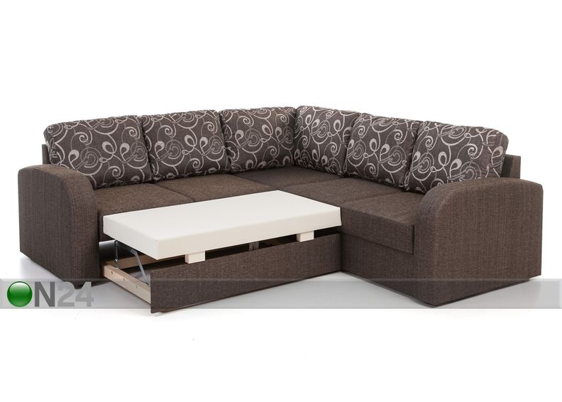 Kulmavuodesohva vuodevaatelaatikolla Rowena kuvasuurennos